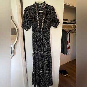 Max Studio Floral Black Maxi Dress